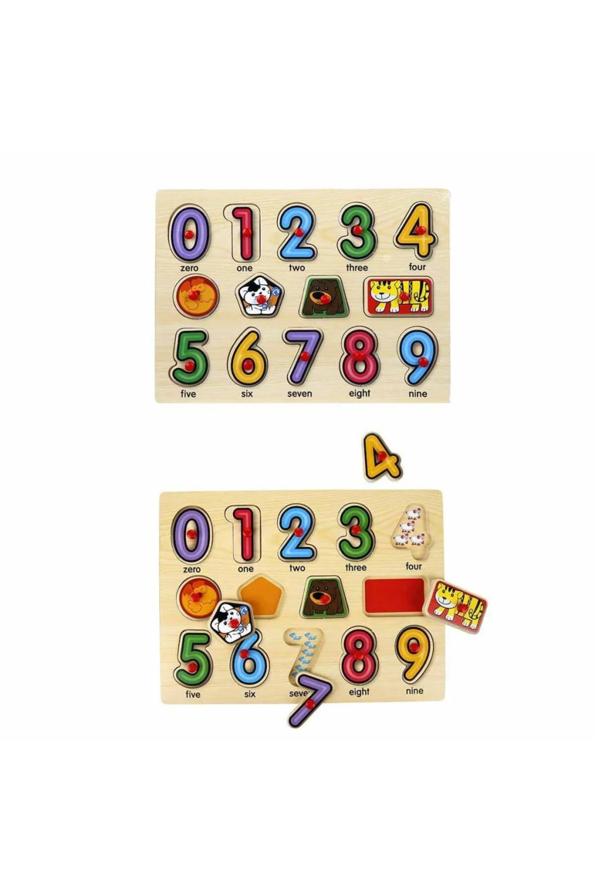 130444 Ahşap Raptiyeli Puzzle Saat
