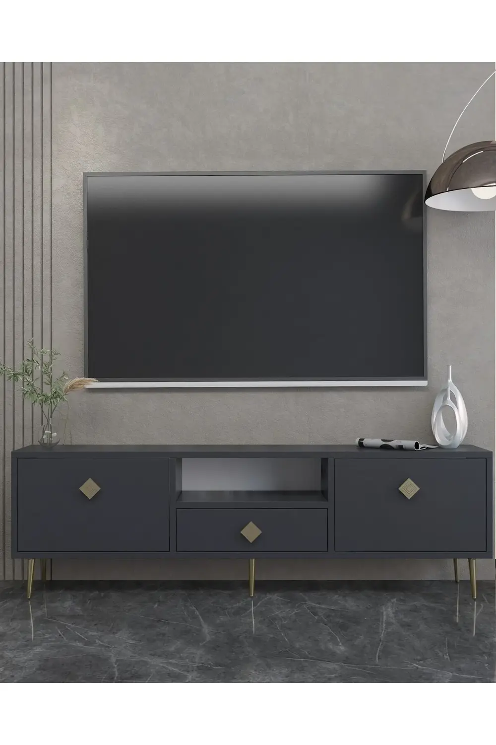 1308DROPCT-1 TV SEHPASI ANTRASİT-ALTIN KULP