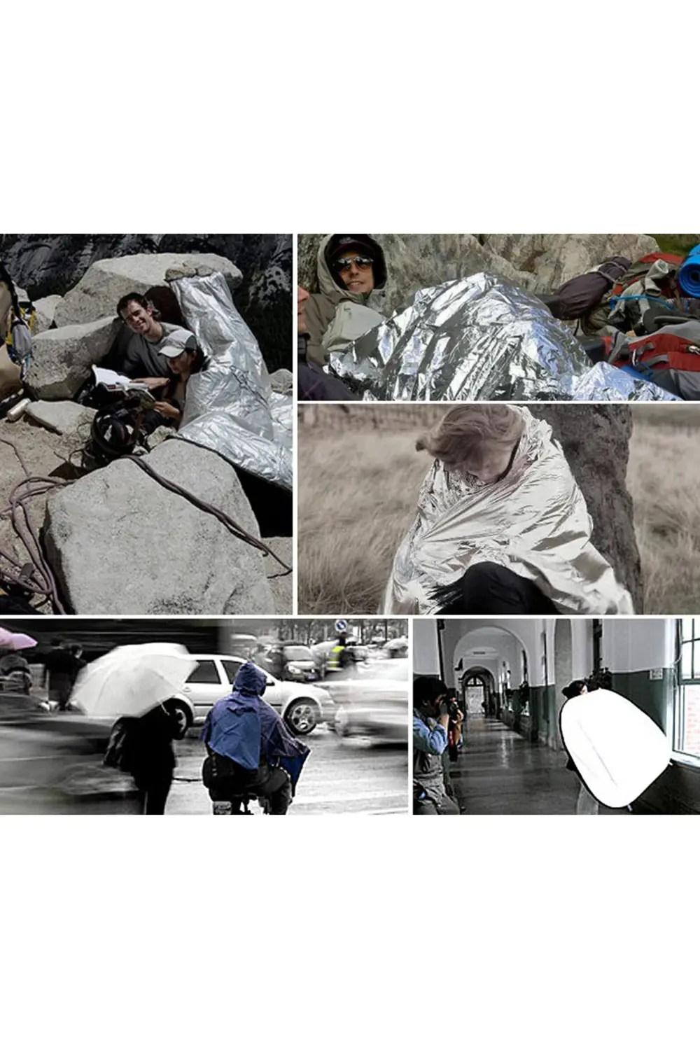 130x210cm Folyo Mylar Termal Battaniye Sizi Sıcak Tutar Acil Term