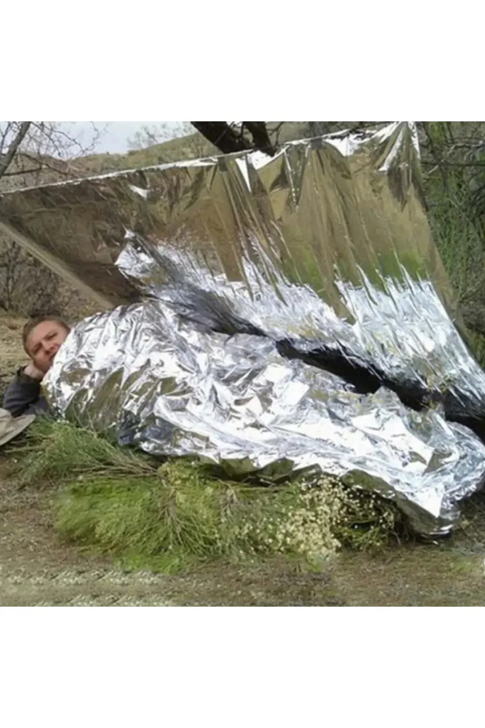 130x210cm Folyo Mylar Termal Battaniye Sizi Sıcak Tutar Acil Term