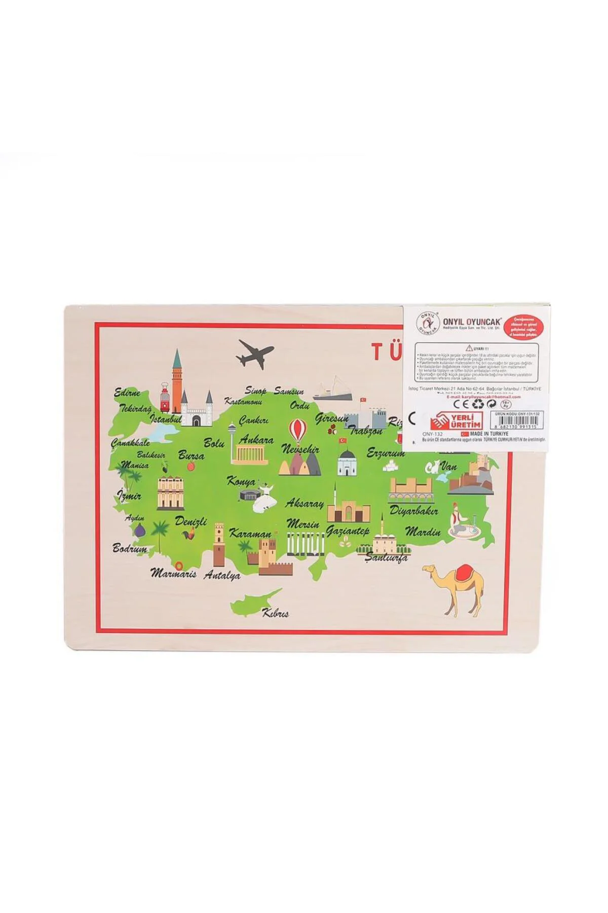 131-132 ONY Ahşap Tutmalı Puzzle Büyükten Küçüğe -Onyıl