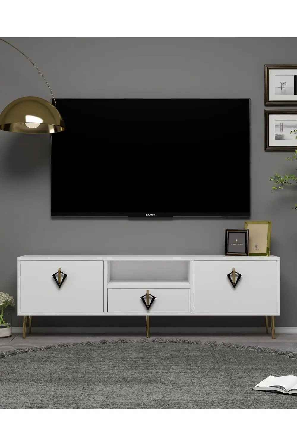 1312DROPCT-32 TV SEHPASI BEYAZ-SİYAH-ALTIN