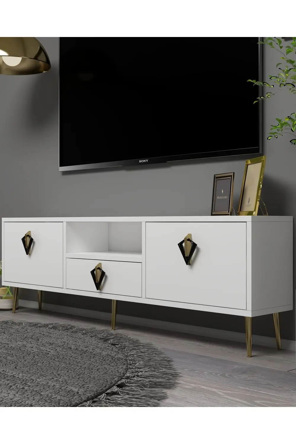 1312DROPCT-32 TV SEHPASI BEYAZ-SİYAH-ALTIN