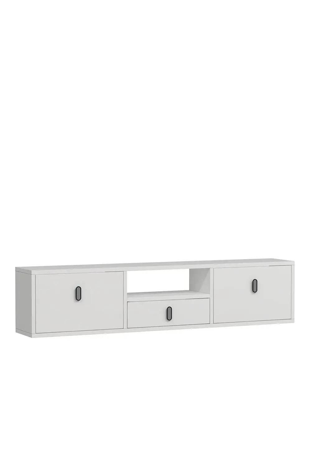 1324DROPCT-32 DUVARA MONTAJ TV SEHPASI BEYAZ-GÜMÜŞ