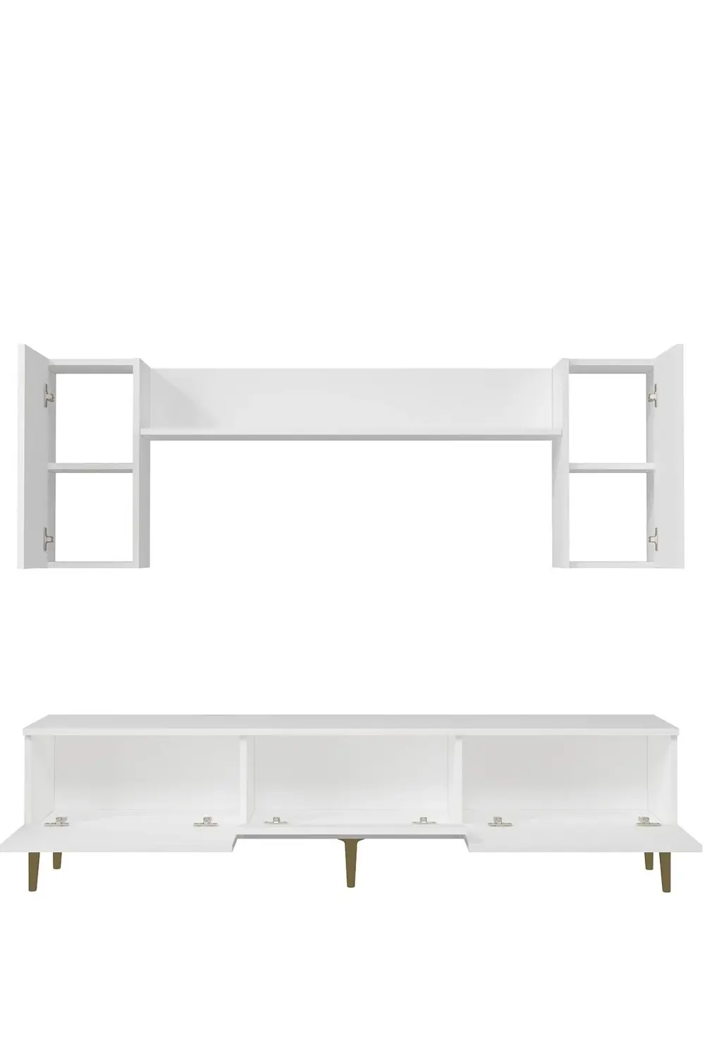 1332TV150-1CT TV ÜNİTESİ TV SEHPASI BEYAZ-ALTIN