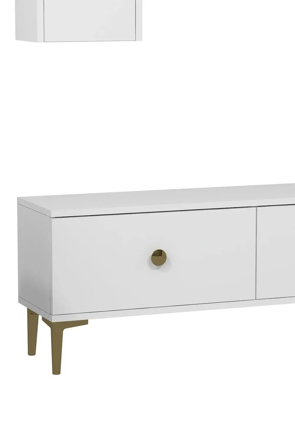 1332TV150-1CT TV ÜNİTESİ TV SEHPASI BEYAZ-ALTIN