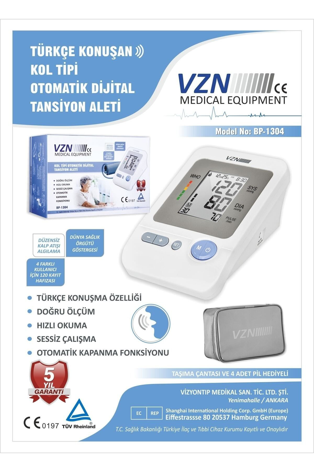 Vzn 1334 Kol Tipi Koldan Ölçer Otomatik Dijital Tansiyon Aleti 5 Yil