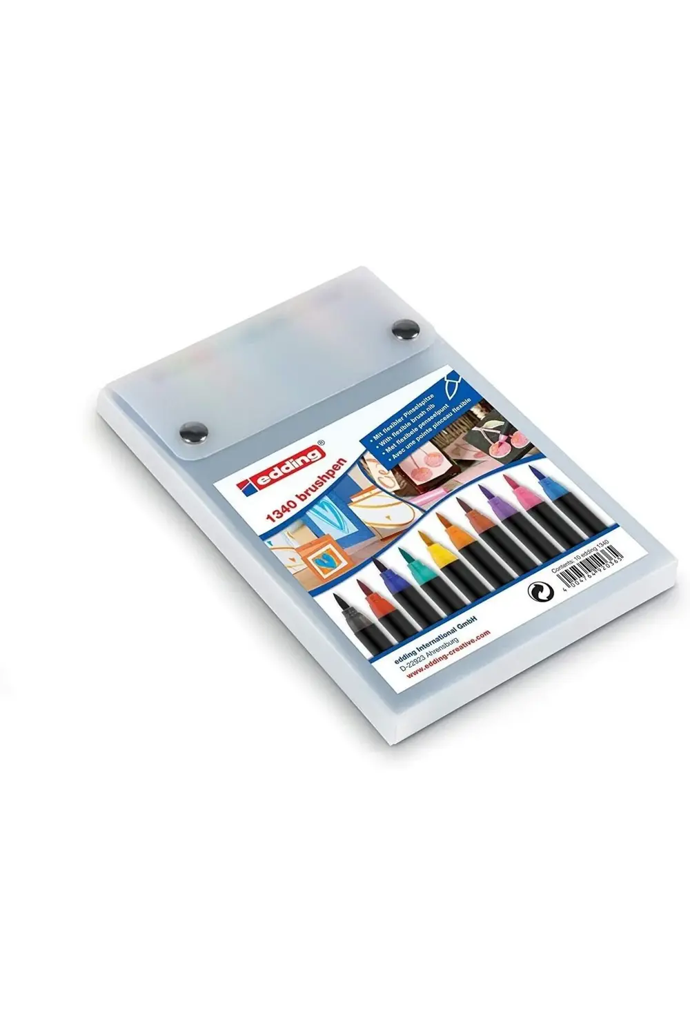 1340 fırça uçlu keçeli - 10'lu set - renkli, parlak, narin renkle