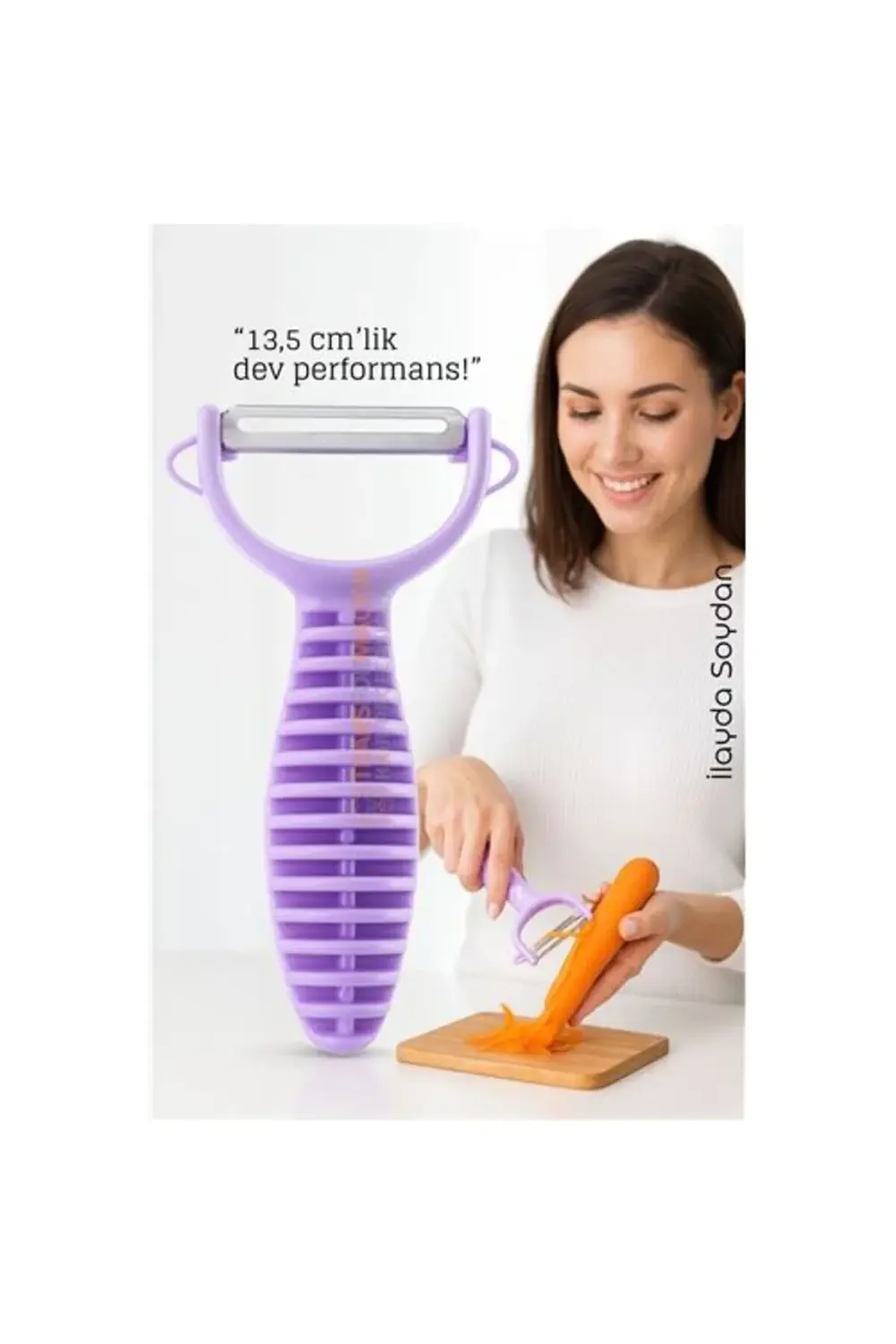 13,5 cm Ergonomik Sebze Soyacağı – Renkli Tasarım, Paslanmaz lı,