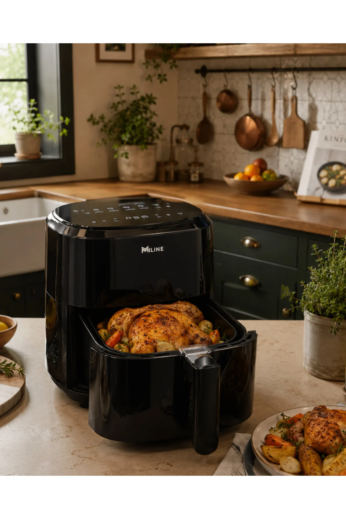 1360W Sıcak Hava Fritözü Dijital 4 Litre Air Fryer Dokunmatik Pan