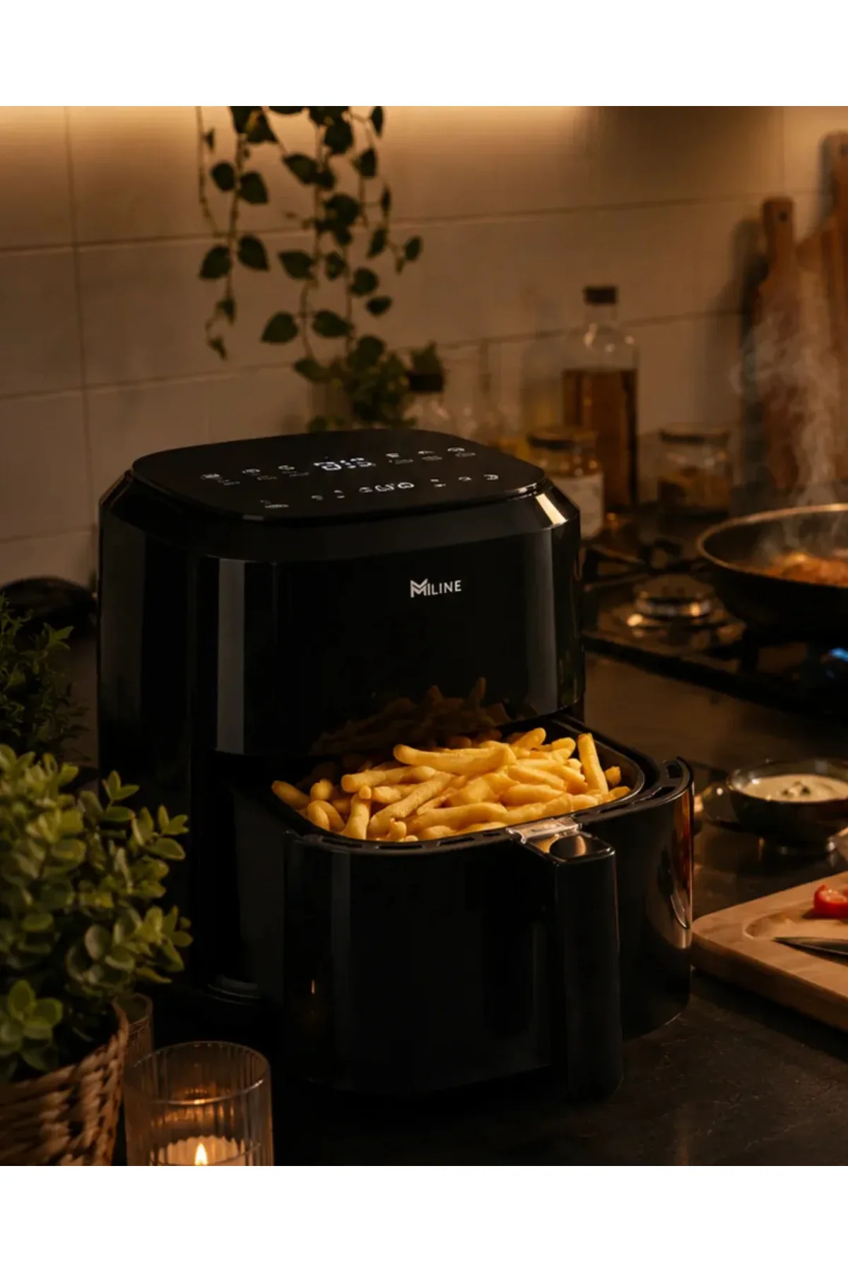 1360W Yağsız Sıcak Hava Fritözü 4 Litre Dokunmatik Air Fryer