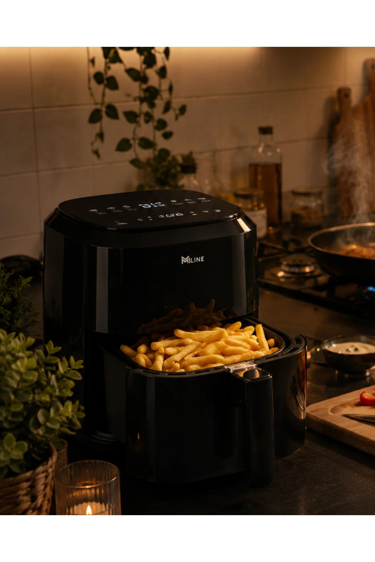 1360W Yağsız Sıcak Hava Fritözü 4 Litre Dokunmatik Air Fryer