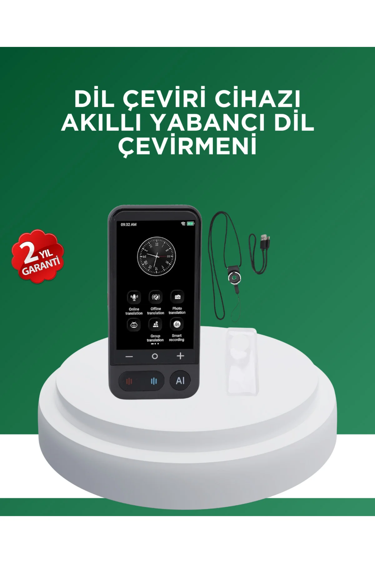 139 Dil Destekli Taşınabilir Sesli Çevirmen Cihazı - ayr4611-7841
