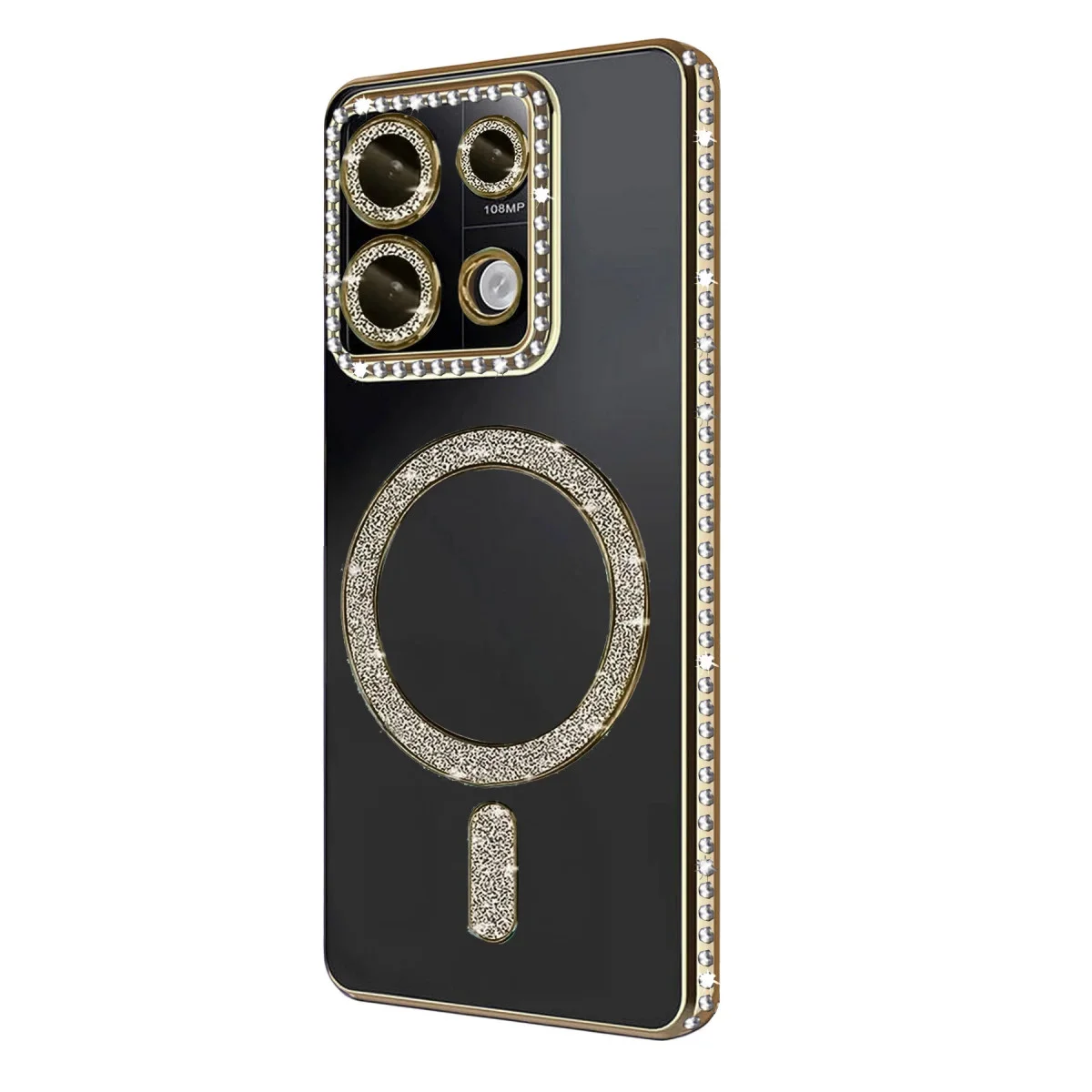 13C Joke Simli Magneticsafe Kılıf - Parlak Elmas Tasarımlı Cep Telefonu Kılıfı