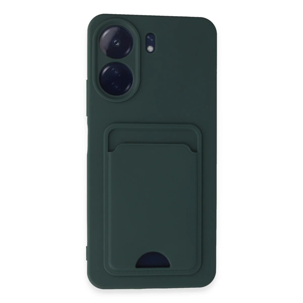 13C Kılıf Kelvin Kartvizitli Silikon - Koyu Yeşil Premium Telefon Kılıfı