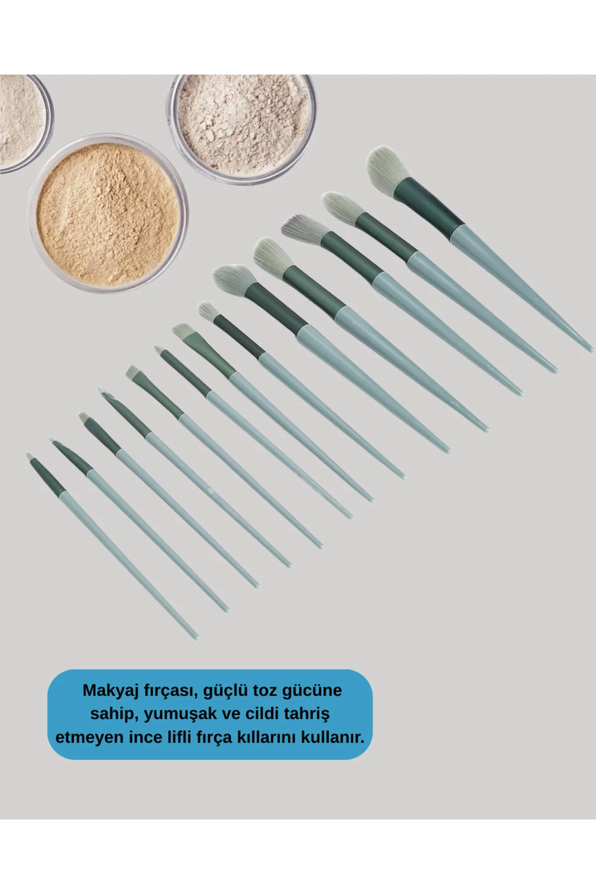 13'lü Fiber Kıllı Yumuşak Makyaj Fırçası Seti Taşınabilir ve Ergo