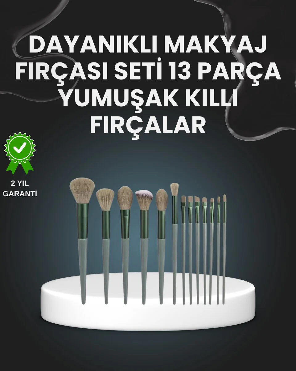 13'lü Fiber Kıllı Yumuşak Makyaj Fırçası Seti Taşınabilir ve Ergo
