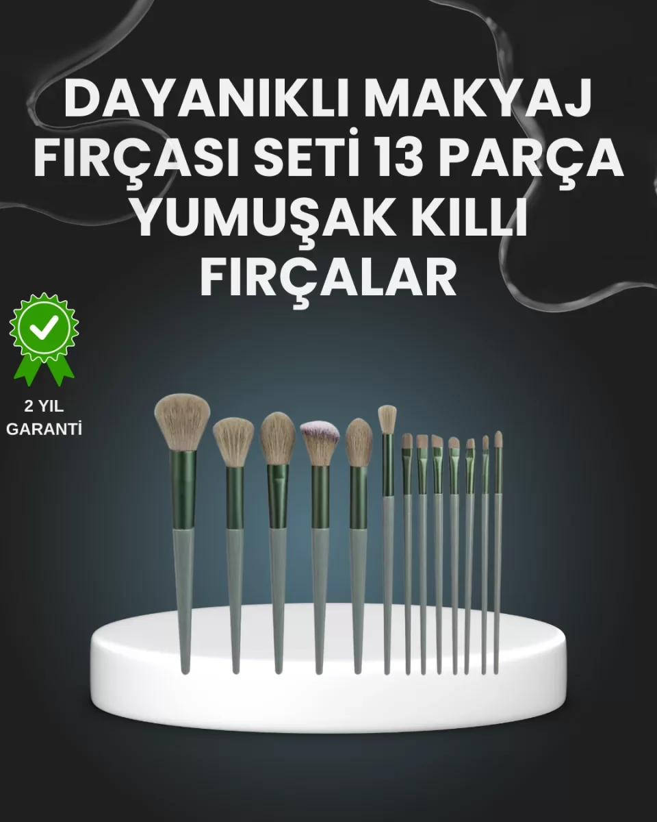 13'lü Fiber Kıllı Yumuşak Makyaj Fırçası Seti Taşınabilir ve Ergo