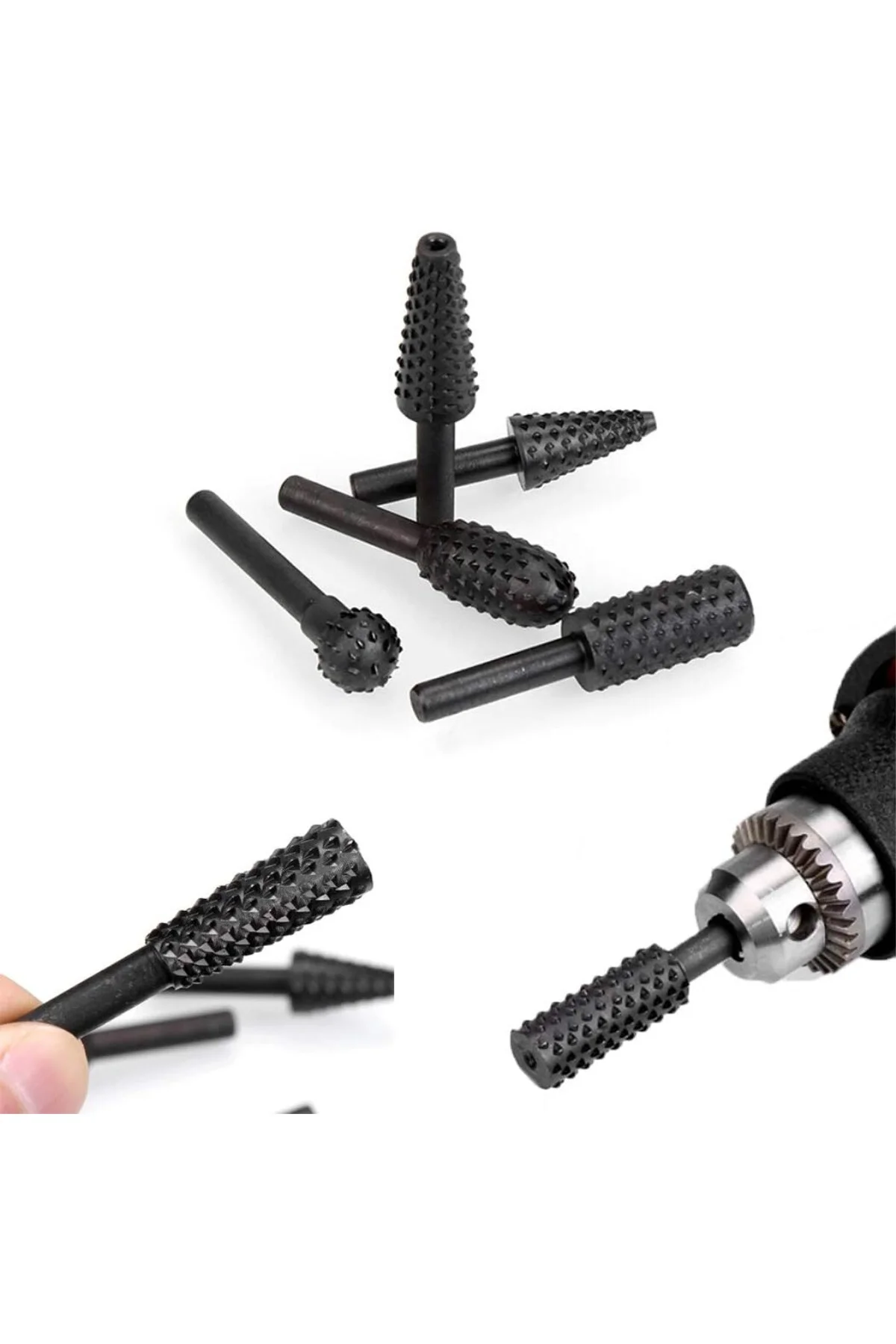 1/4 "6 mm Döner Çapak Seti Elektrikli El Aletleri Ahşap Taşlama O 1/4 "6 mm Döner Çapak Seti Elektrikli El Aletleri Ahşap Taşlama O