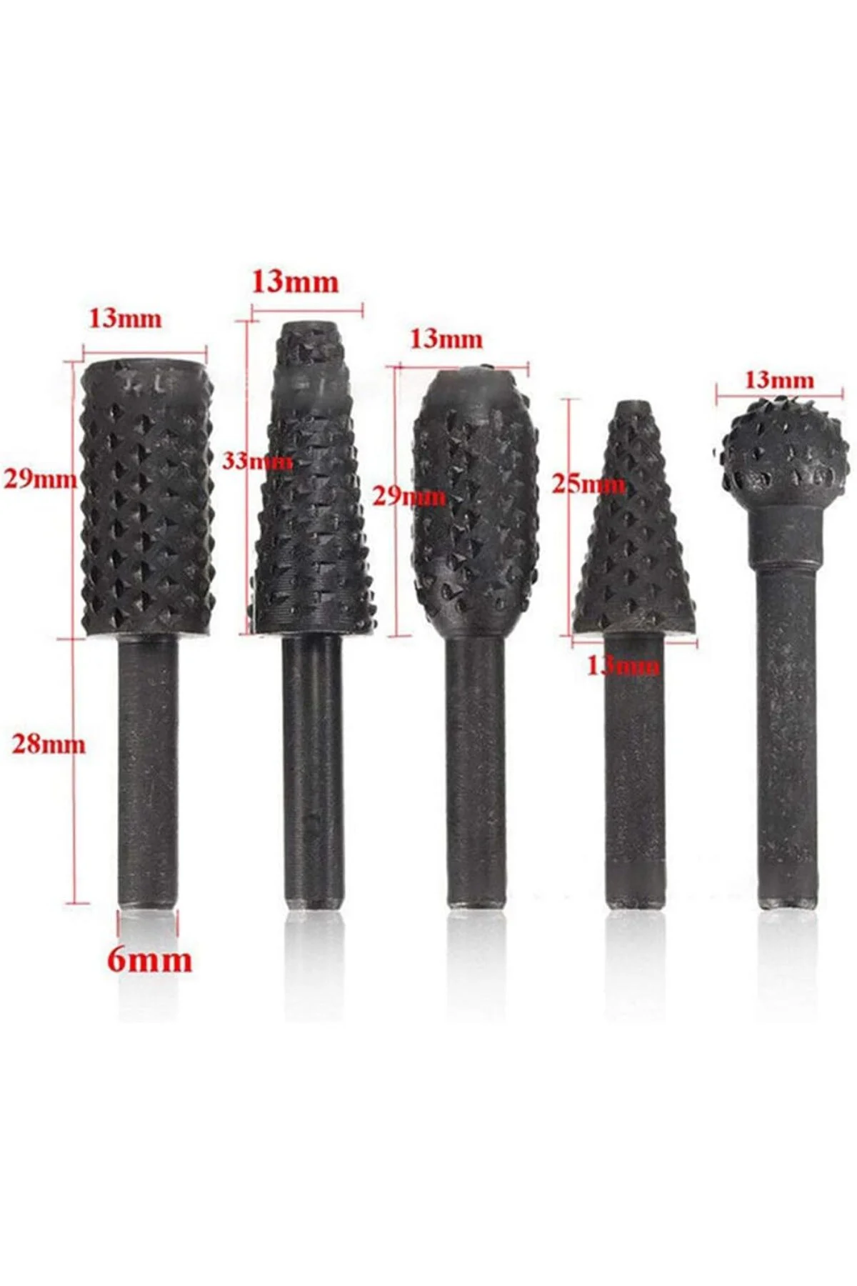 1/4 "6 mm Döner Çapak Seti Elektrikli El Aletleri Ahşap Taşlama O 1/4 "6 mm Döner Çapak Seti Elektrikli El Aletleri Ahşap Taşlama O