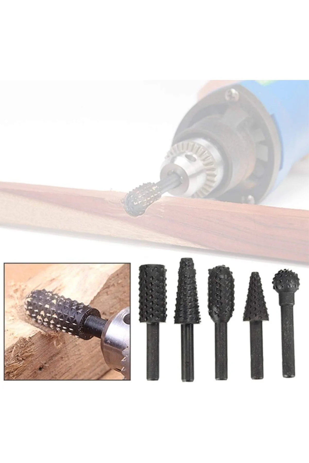 1/4 "6 mm Döner Çapak Seti Elektrikli El Aletleri Ahşap Taşlama O 1/4 "6 mm Döner Çapak Seti Elektrikli El Aletleri Ahşap Taşlama O