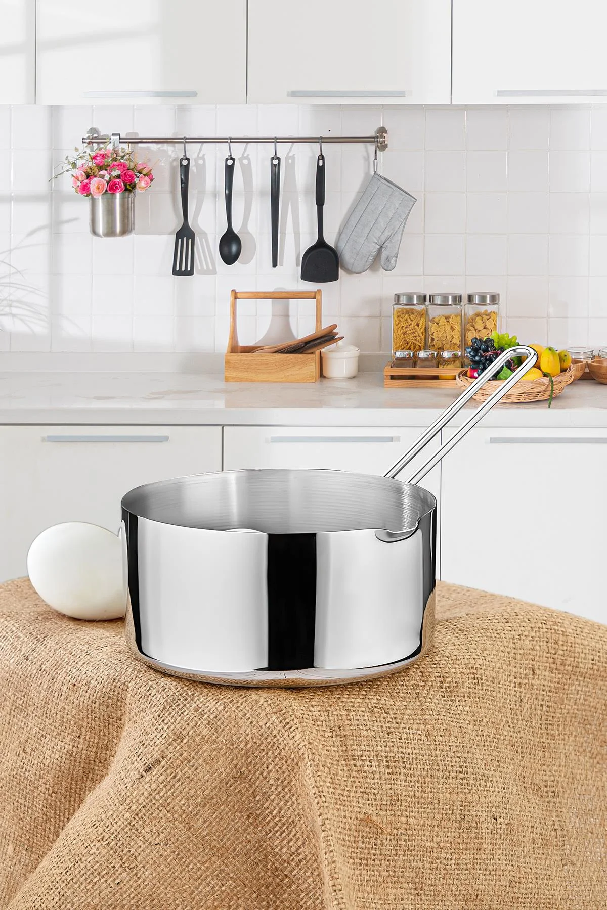 14 Cm Paslanmaz Çelik Sütlük & Sosluk & Kaçerola - 850 ml Lüks Mutfağın Yardımcısı