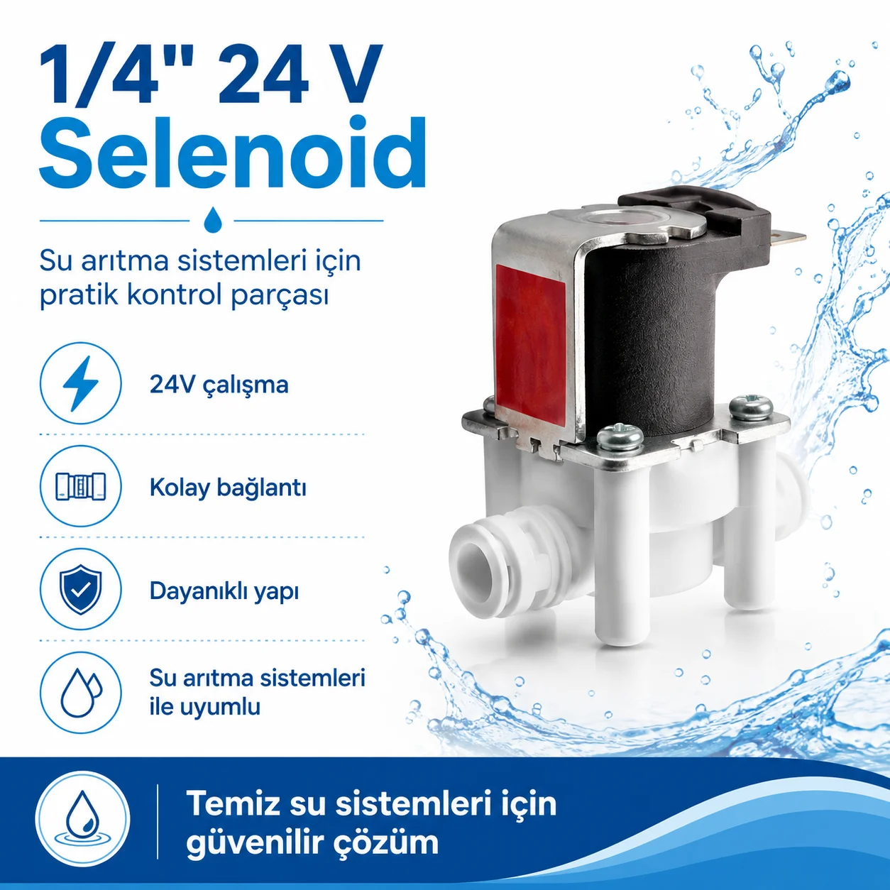 1/4 İnç 24V Su Arıtma Selenoid Valfi – Otomatik Su Kontrolü Fiyatı, Yorumları ve Özellikleri
