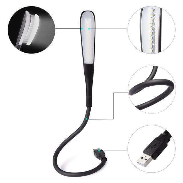 14 Ledli Siyah Esnek Usb Led Lamba (4741)