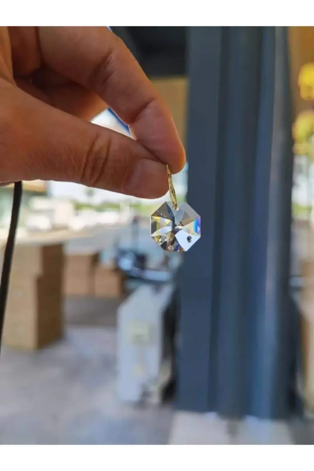 14 mm Gold Halkalı Şeffaf Avize Taşı, 200 adet, parlak ve şık dek