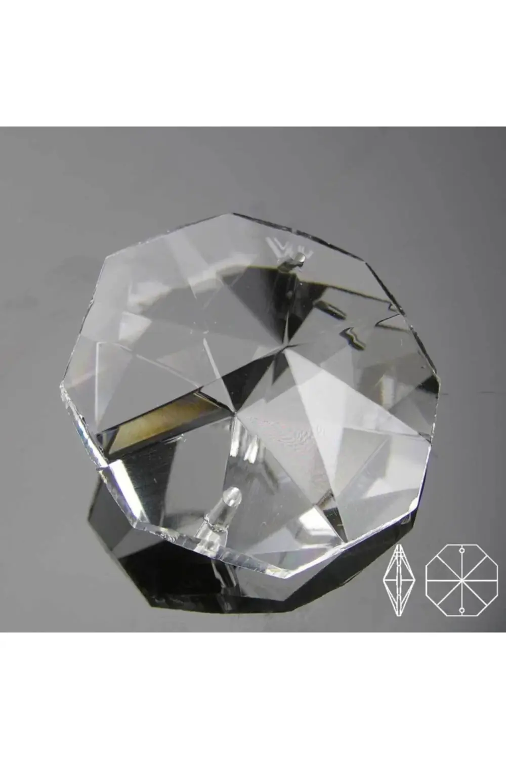 14 Mm Şeffaf Octagon Işlenmiş Avize Taşı 15 Adet