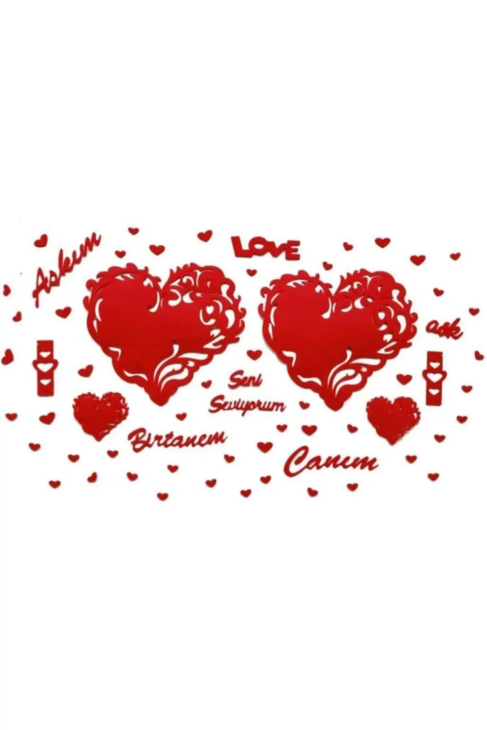 14 Şubat Sevgililer Günü Romantik Amerikan Servis - Masa Süsleme