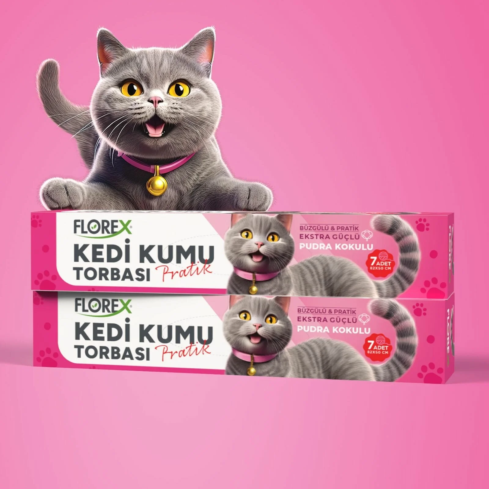 140 Adet Kedi - Evcil Hayvan  Kumu Torbası Pratik Pudra Kokulu  Büzgülü - Extra Güçlü 82x50cm Bx40 Fiyatı, Yorumları ve Özellikleri