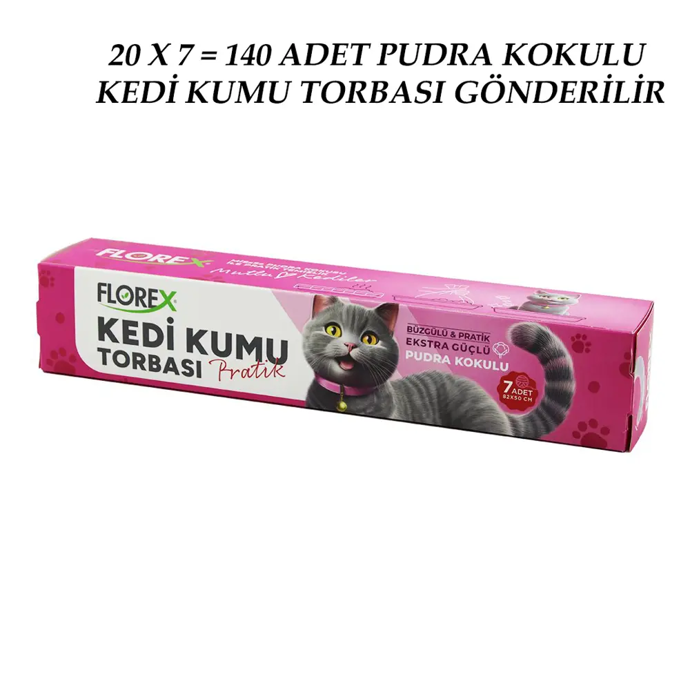 140 ADET KEDİ - EVCİL HAYVAN  KUMU TORBASI PRATİK PUDRA KOKULU  B