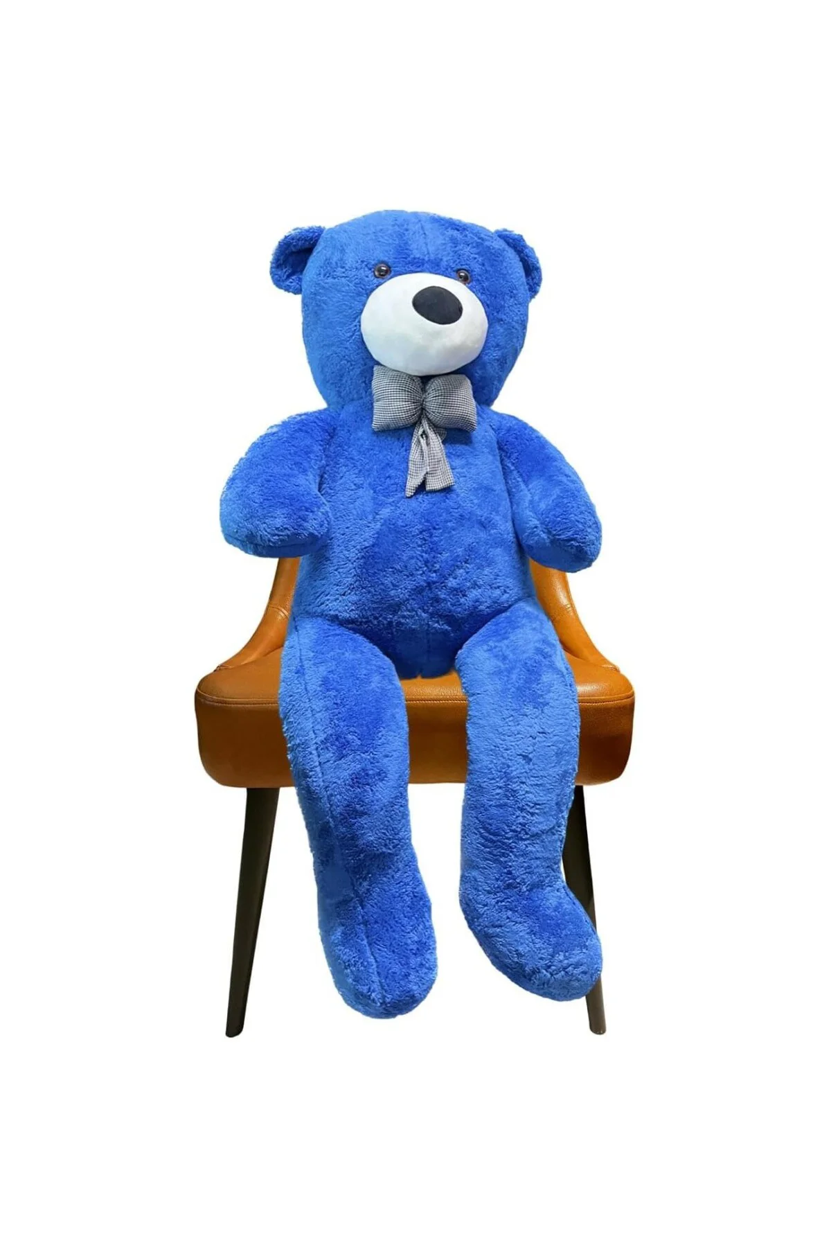 140 cm Papyonlu Sevimli Peluş Ayı - Sevgiliye Özel Hediye Mavi