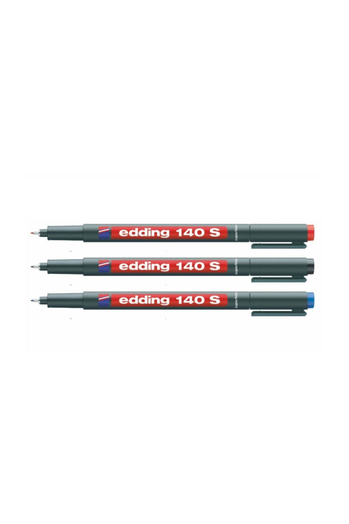 Edding 140 S (S)  İnce İğne Uçlu Asetatli Permanent Cd Kalemi 3'Lü 3 Far