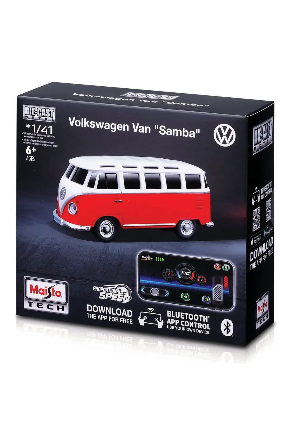 1:41 APP Control Kumandalı Metal Araba - Volkswagen Van Sa