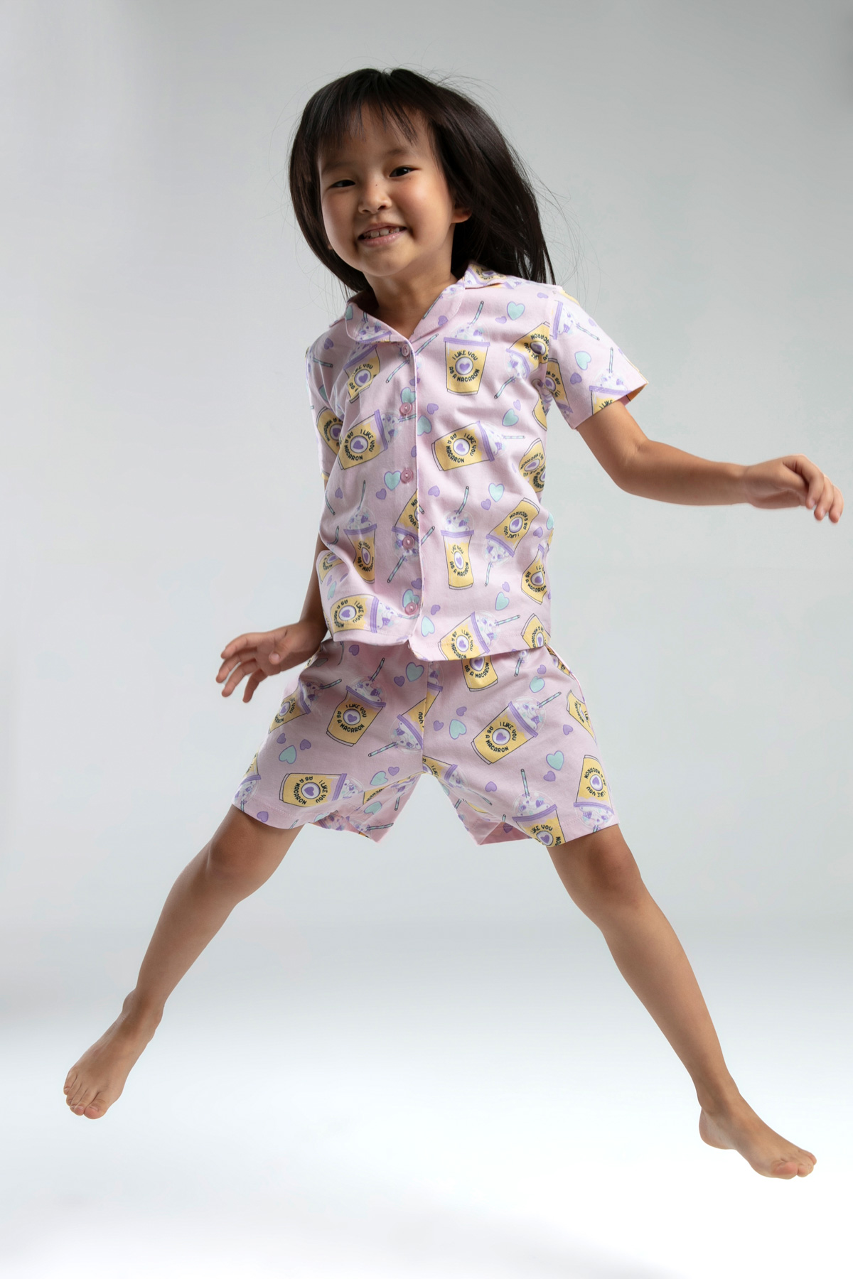 14100  Toontoy Kız Çocuk Komple Baskılı Şortlu Pijama Takım 14100