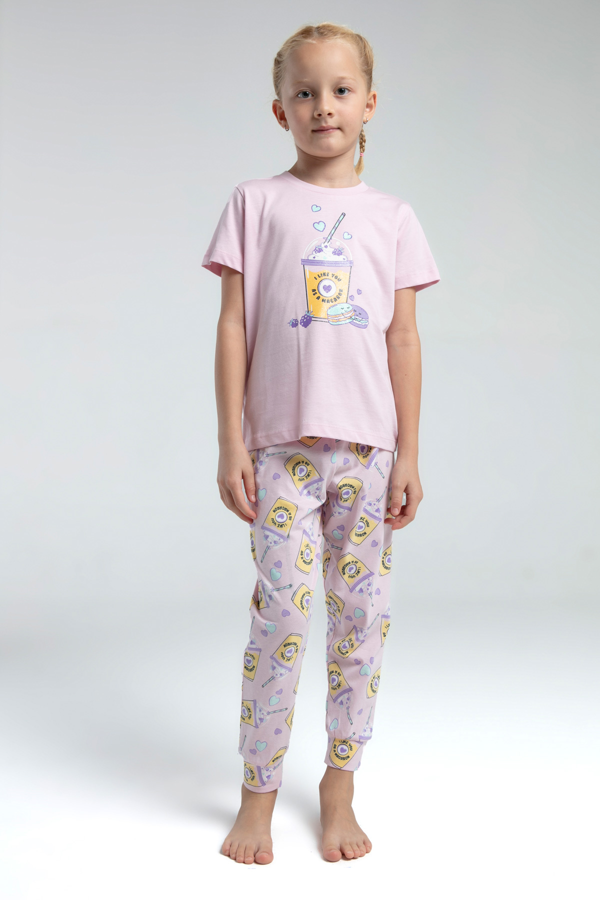 14102 Toontoy Kız Çocuk Komple Baskılı Pijama Takım 14102