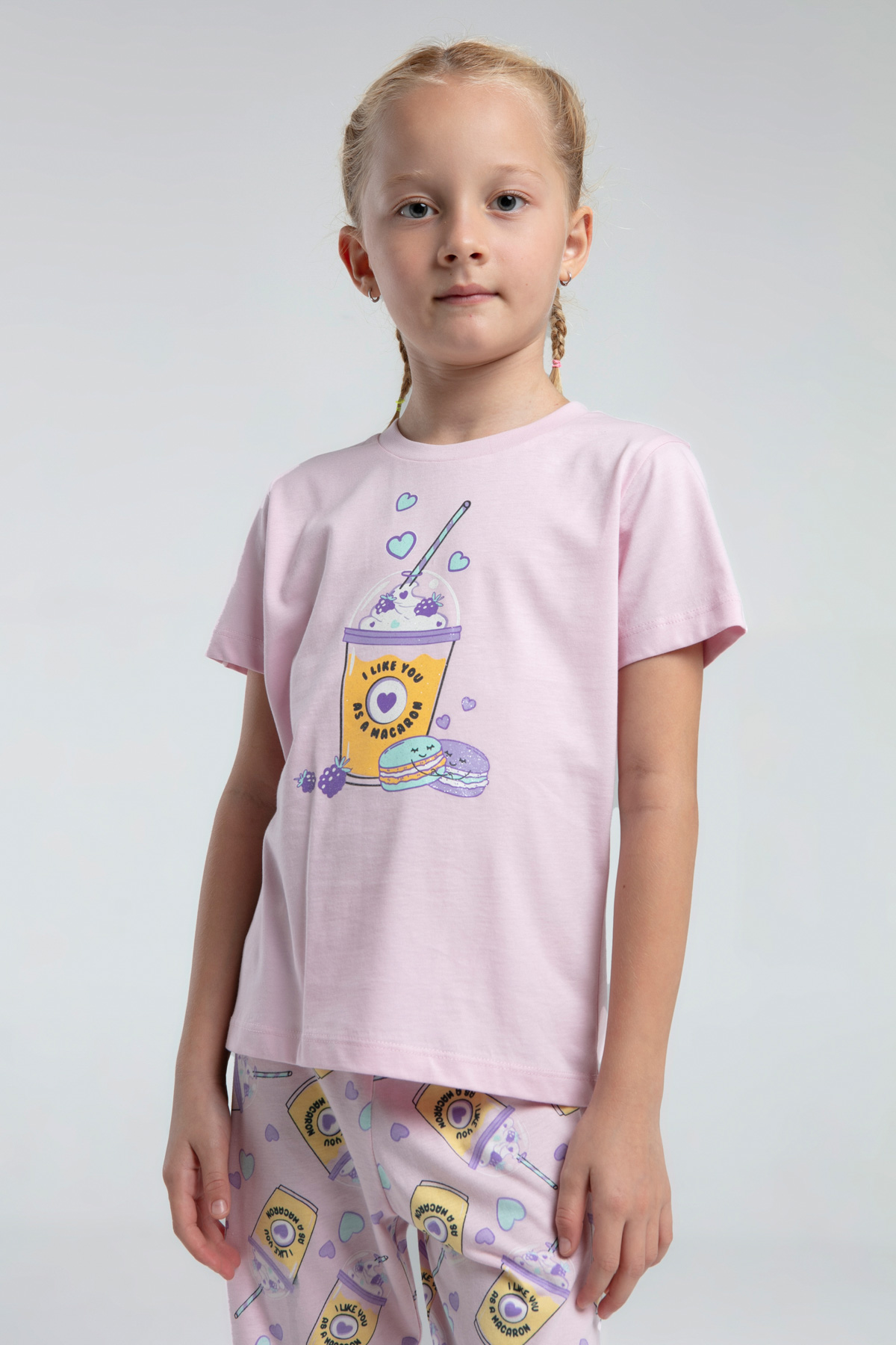 14102 Toontoy Kız Çocuk Komple Baskılı Pijama Takım 14102