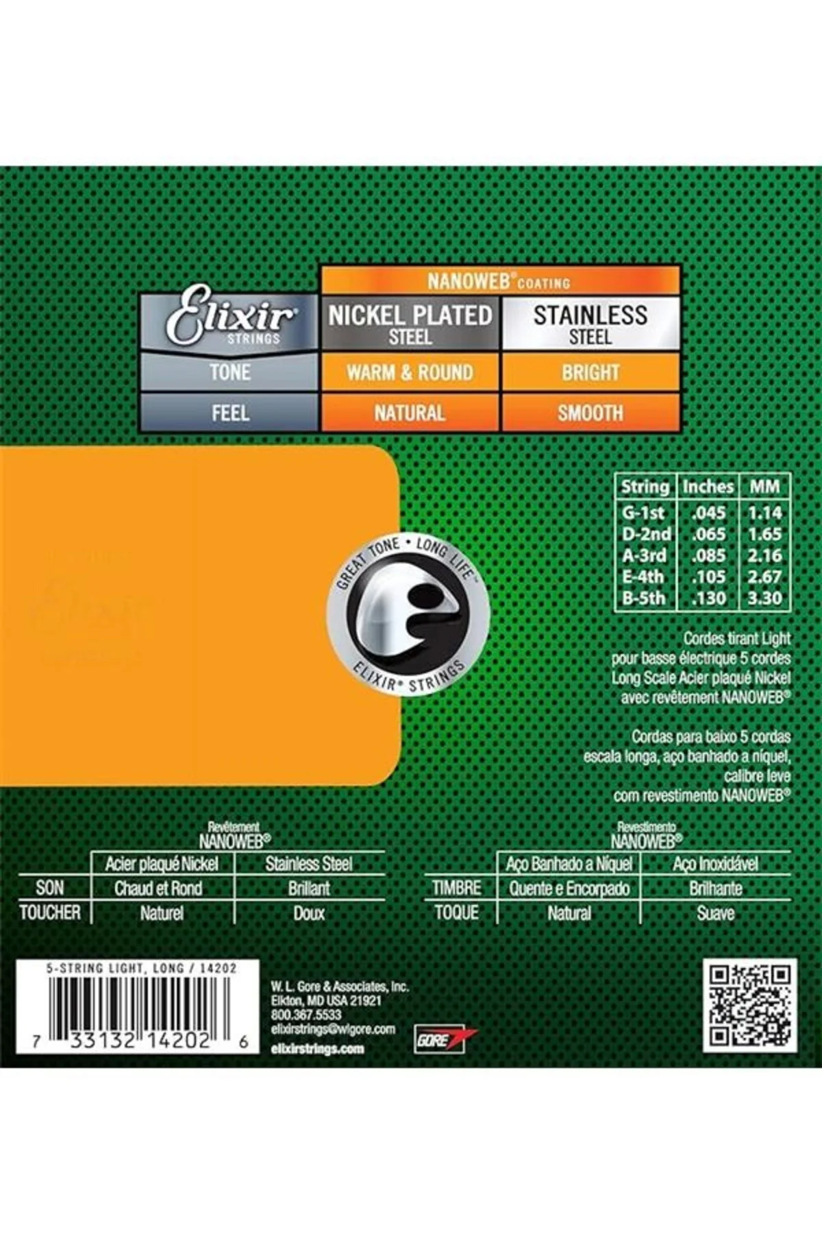 14202 Nanoweb Light 5 Telli Bas Gitar Teli (45-130)