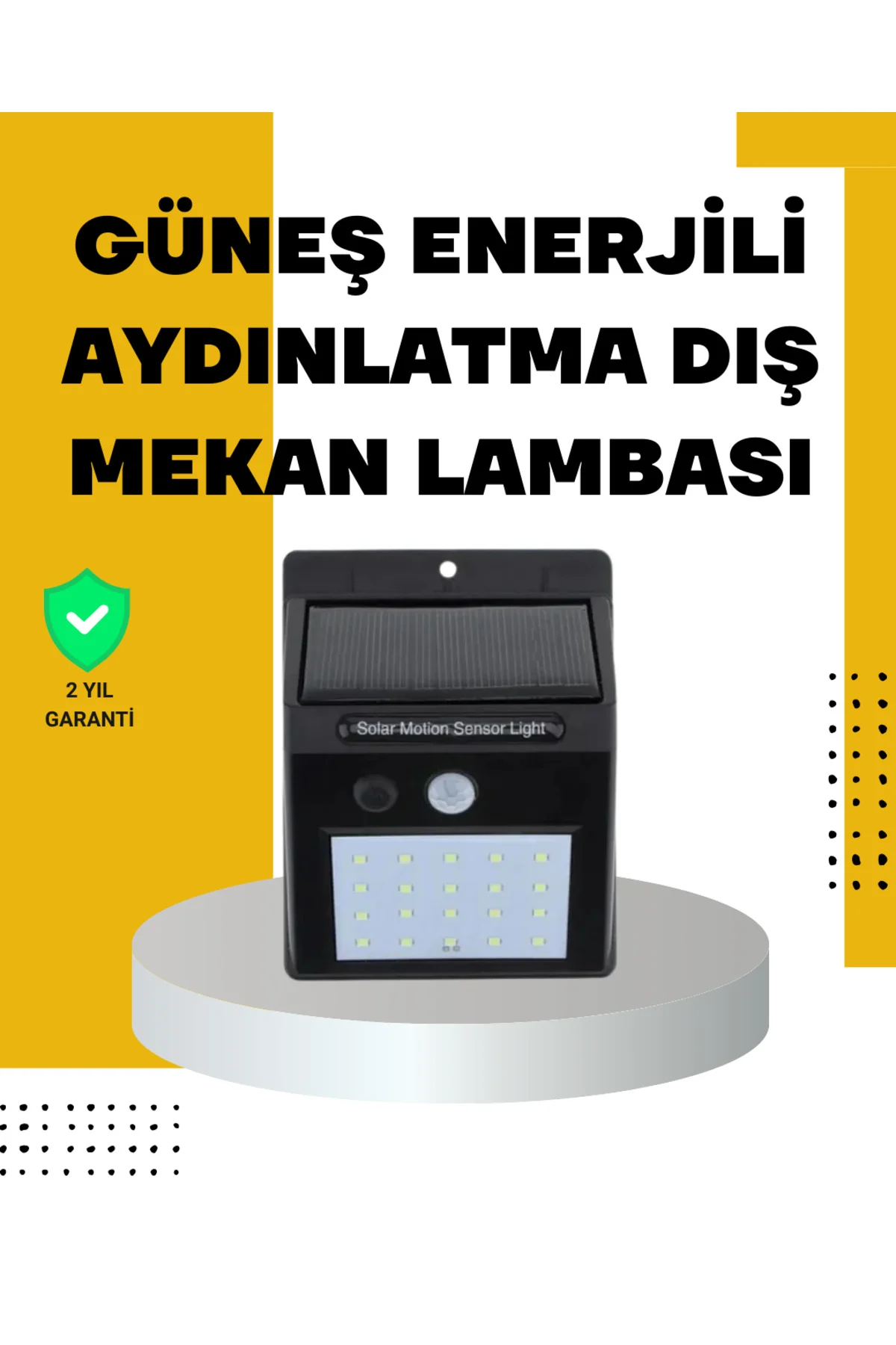 144 LED'li Geniş Aydınlatma Alanına Sahip Güneş Enerjili Güvenlik