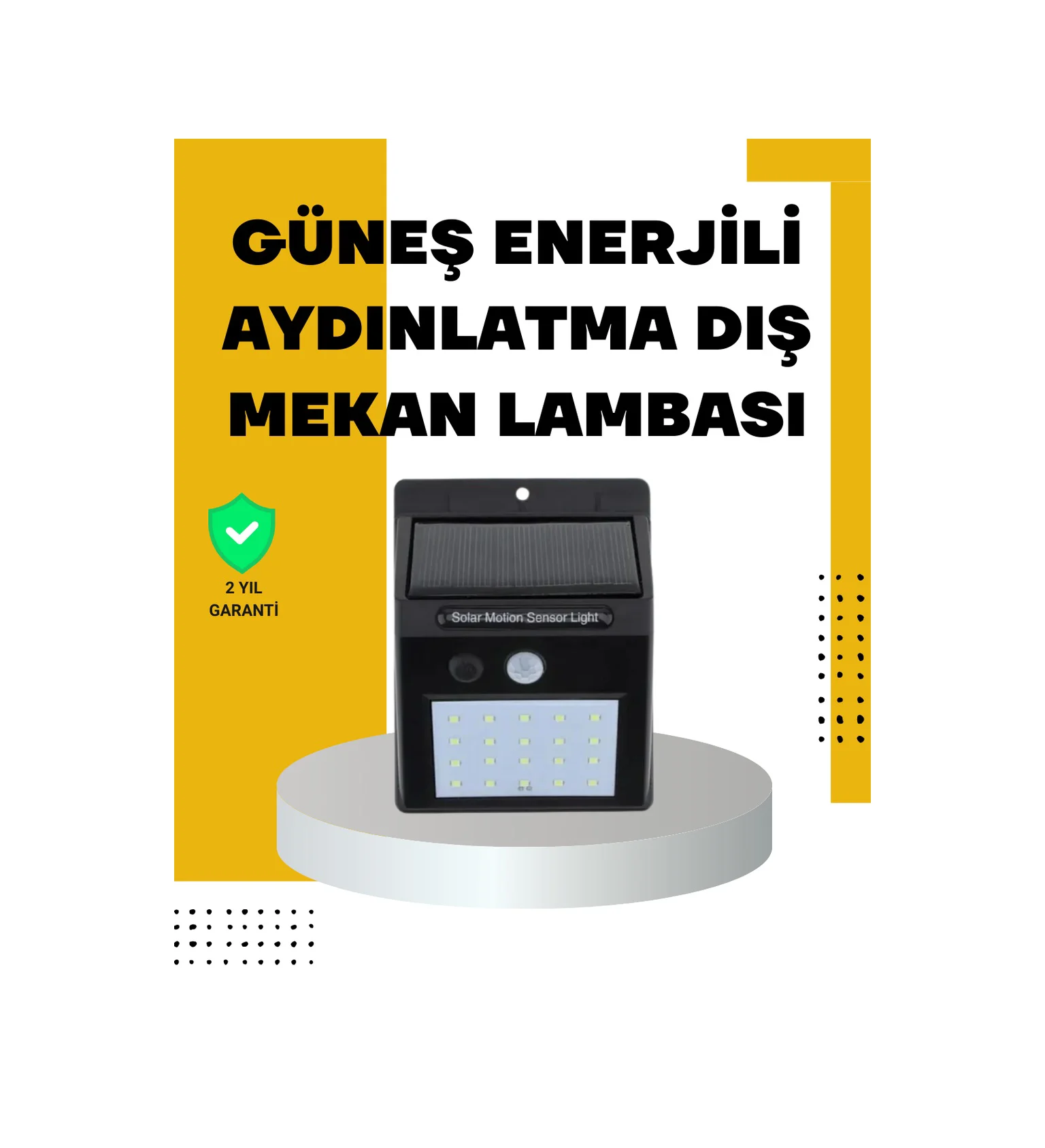 144 Led'li Geniş Aydınlatma Alanına Sahip Güneş Enerjili Güvenlik Lambası