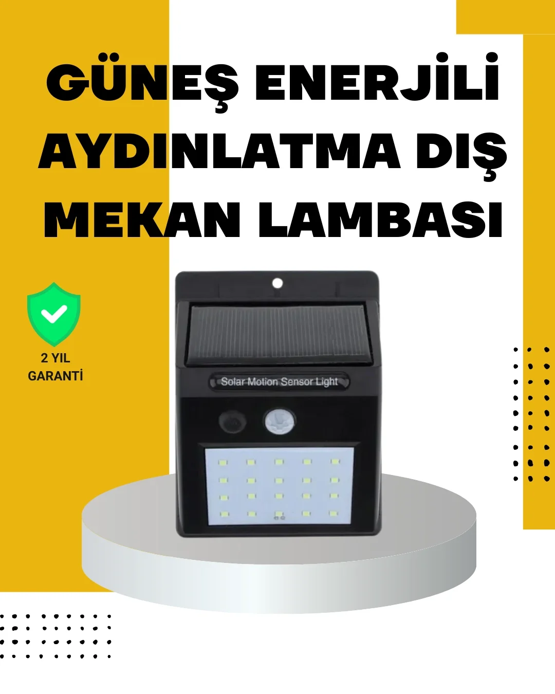144 LED'li Geniş Aydınlatma Alanına Sahip Güneş Enerjili Güvenlik Lambası 144 LED'li Geniş Aydınlatma Alanına Sahip Güneş Enerjili Güvenlik Lambası