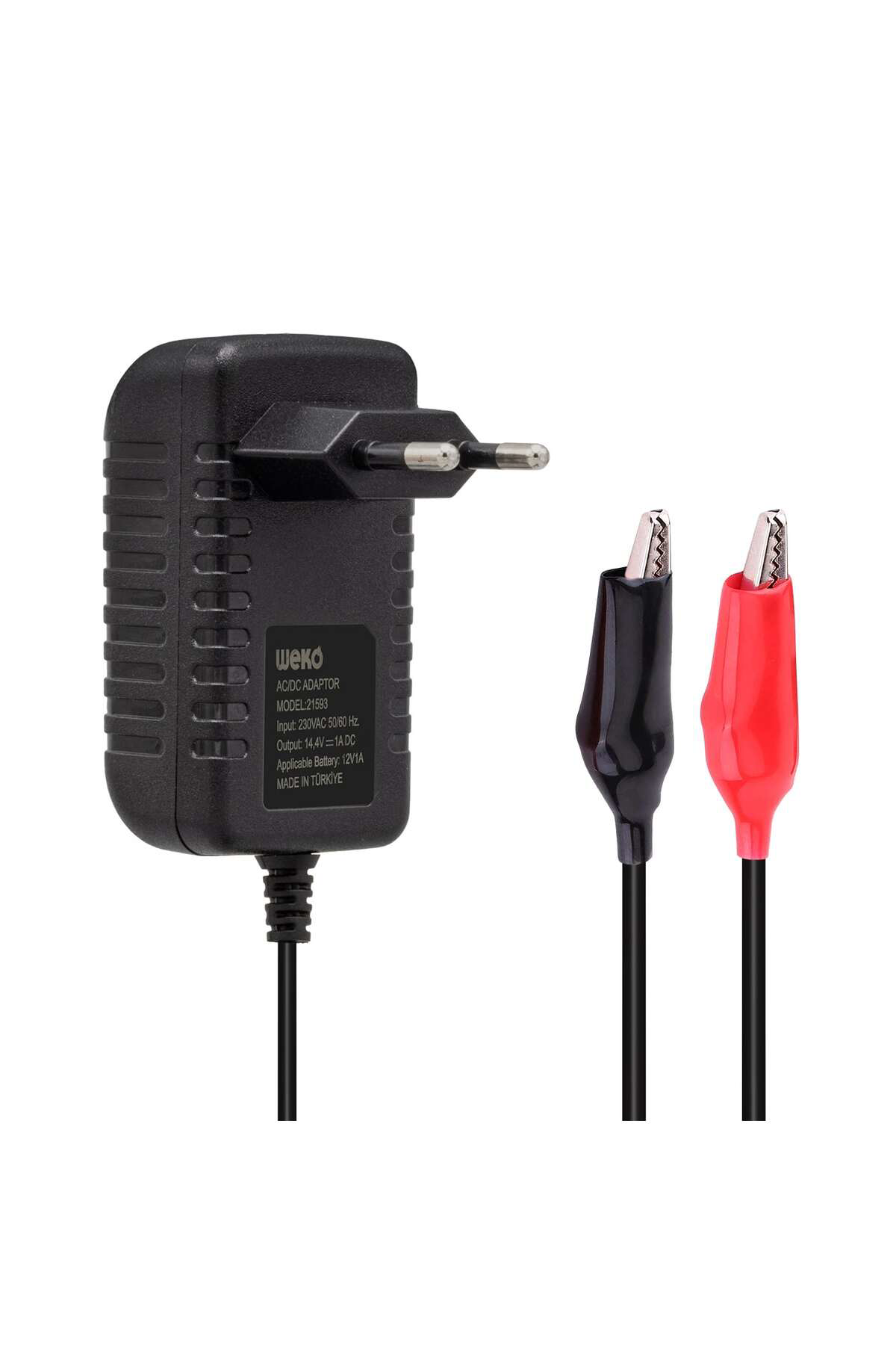 14.4 VOLT - 1 AMPER KROKODİL UÇLU KIRMIZI YEŞİL LEDLİ YERLİ ÜRETİ