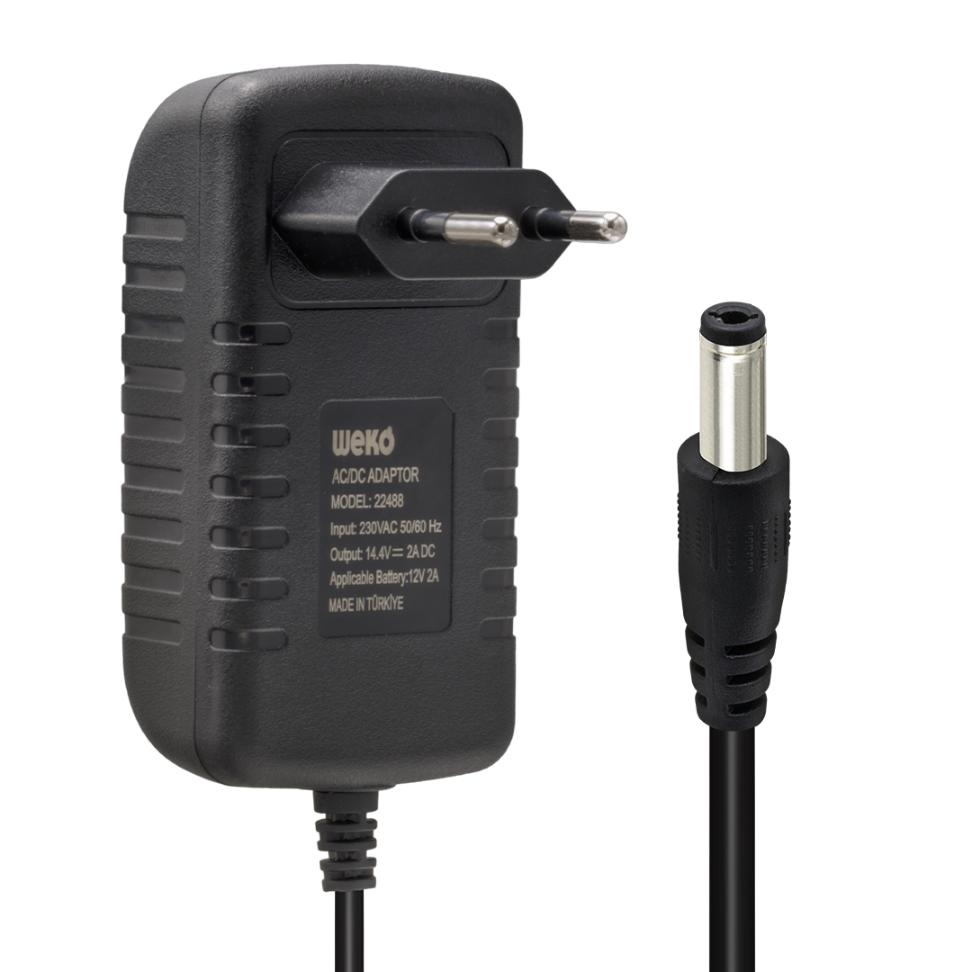 14.4 VOLT - 2 AMPER 5.5*2.5 UÇLU KIRMIZI YEŞİL LEDLİ YERLİ ÜRETİM