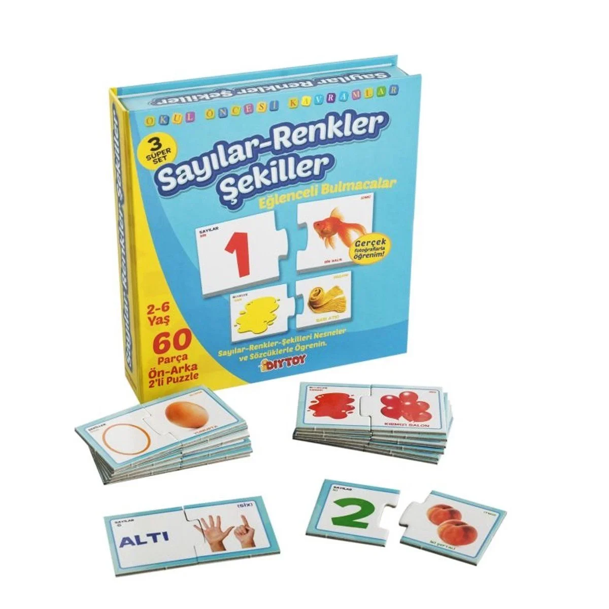 1444 DıyToy, Eğlenceli Bulmacalar - Sayılar - Renkler - Şekiller / 2-6 yaş Fiyatı, Yorumları ve Özellikleri