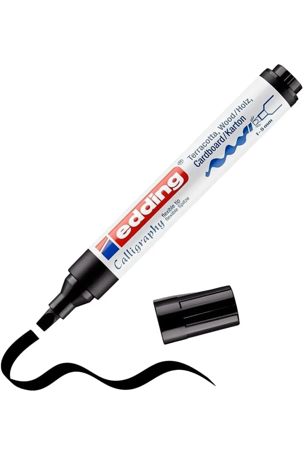 1455 kaligrafi markörü - siyah - 1 - 1-5 mm esnek kaligrafi ucu 1