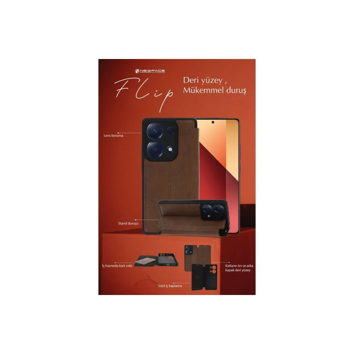 14C Kılıf Flip Cover - Lacivert - Redmi 14C İçin Premium Koruma ve Stil
