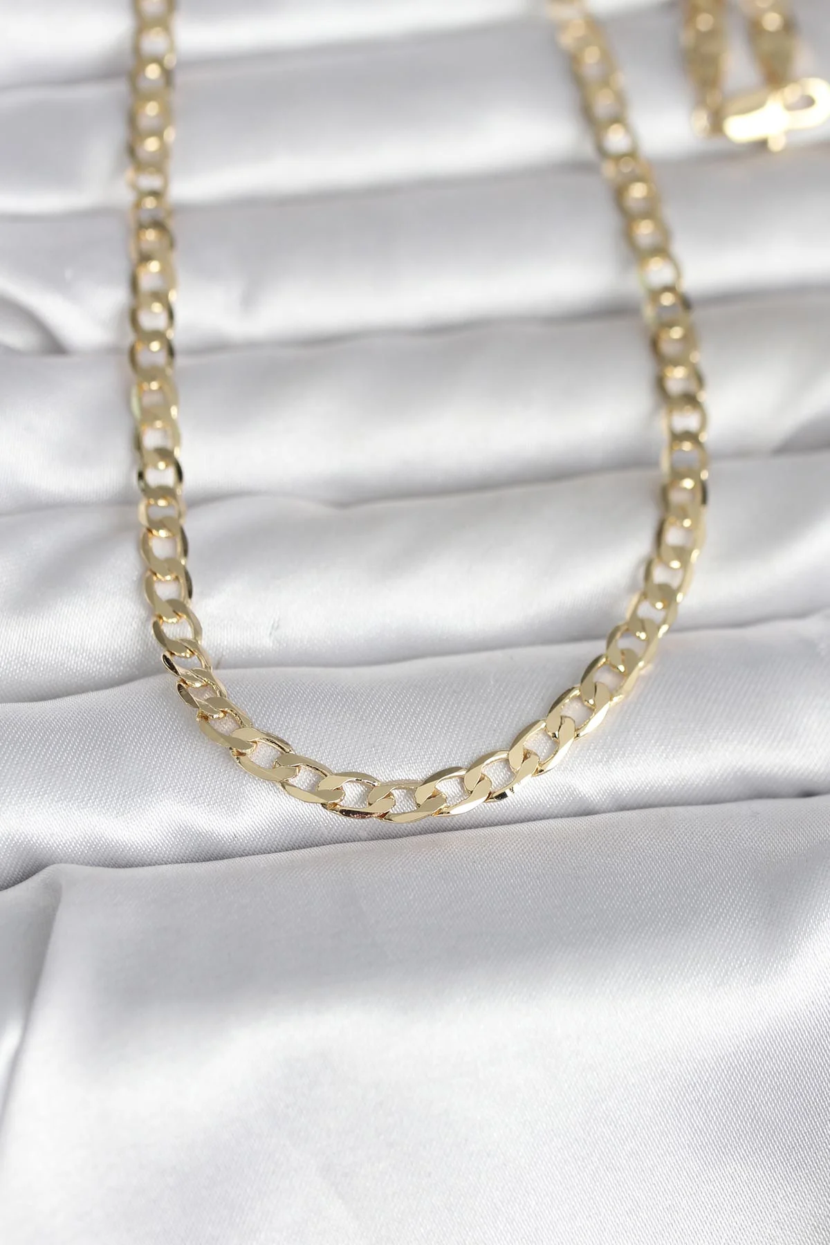 14K Altın Kaplama Kalın Zincir Kolye 60 cm - Günlük ve Abiye Modelleri