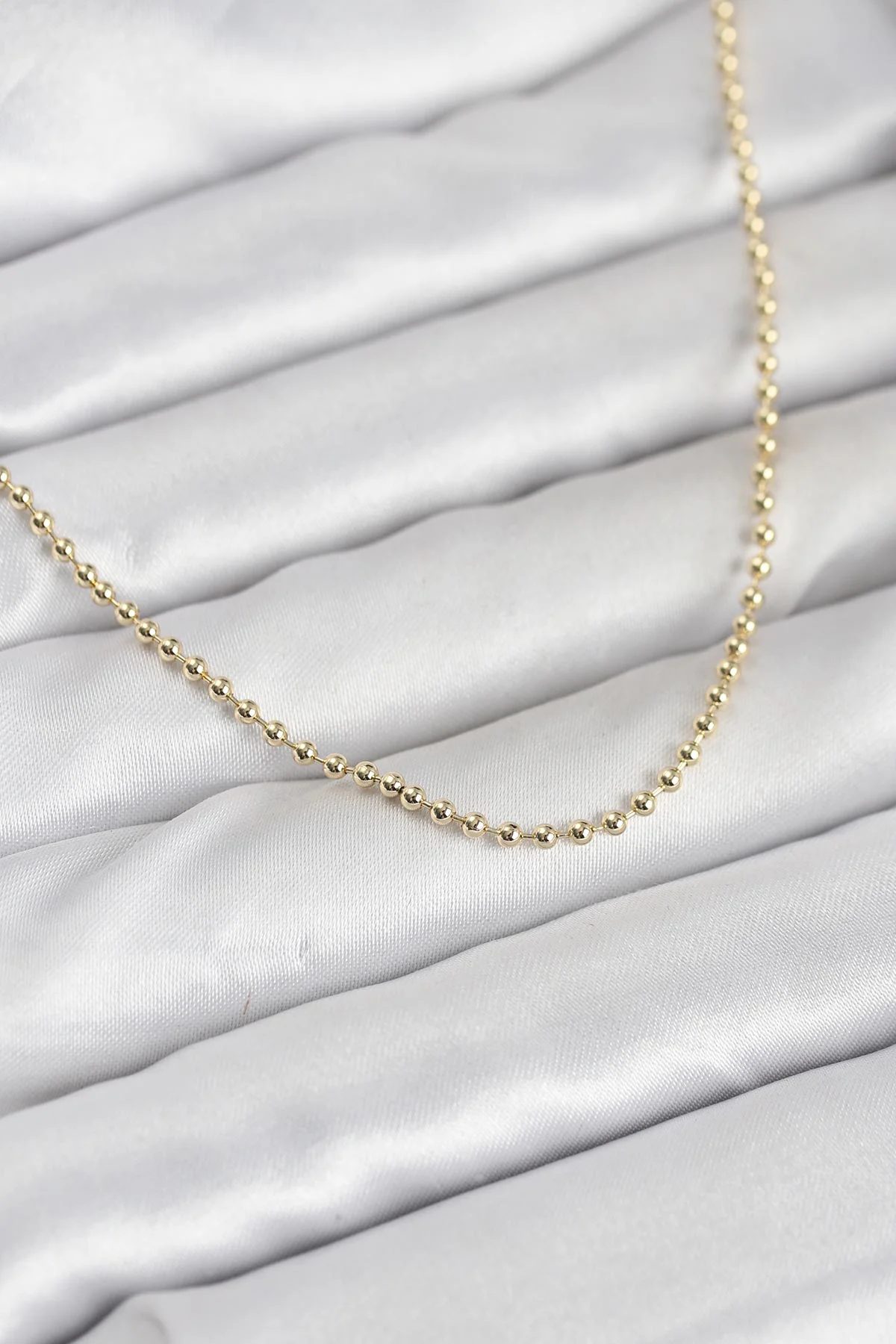 14K Altın Kaplama Zincirli Kolye - 60 cm Kadın Kolyesi